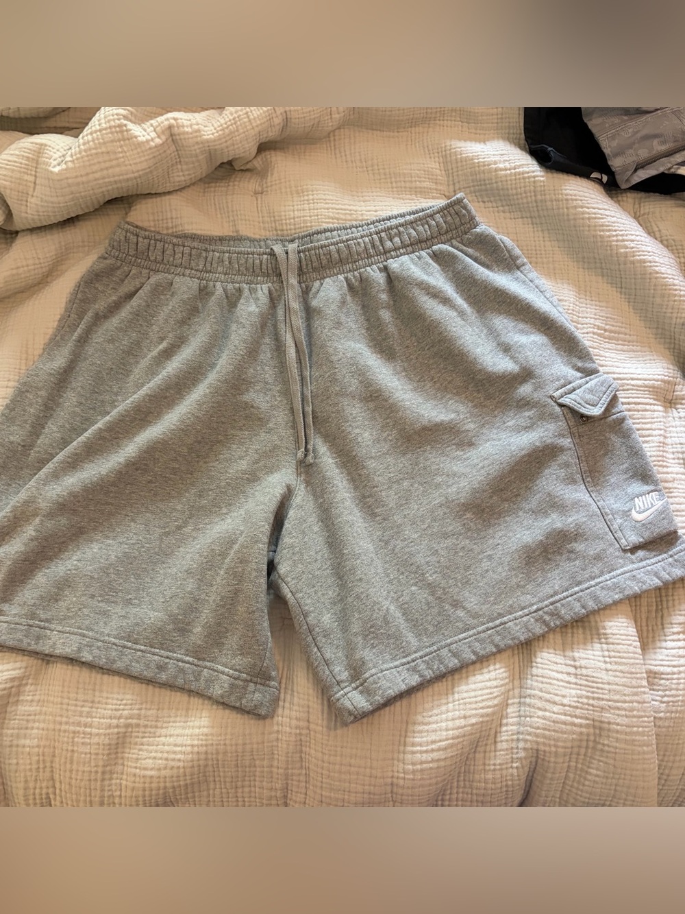 Nike Men's Grey Cotton Blend Drawstring Shorts - SZ XXL